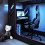 High Sleeper Gaming Bed with Desk and Wardrobe Storage in Black - Shuttle - Flair