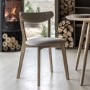 Small Oak Dining Table Set with 2 Upholstered Chairs - Seats 2 - Siya