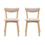 Set of 2 Natural Dining Chairs - Siya - Caspian House