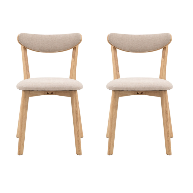 Set of 2 Natural Dining Chairs - Siya - Caspian House