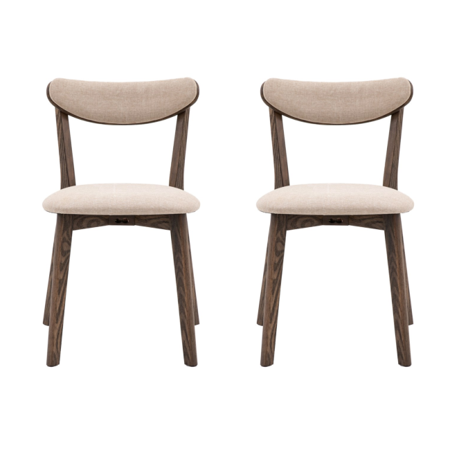 Set of 2 Smoked Dining Chairs - Siya - Caspian House