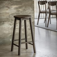 Siya Smoked Oak Kitchen Stool -Caspian House