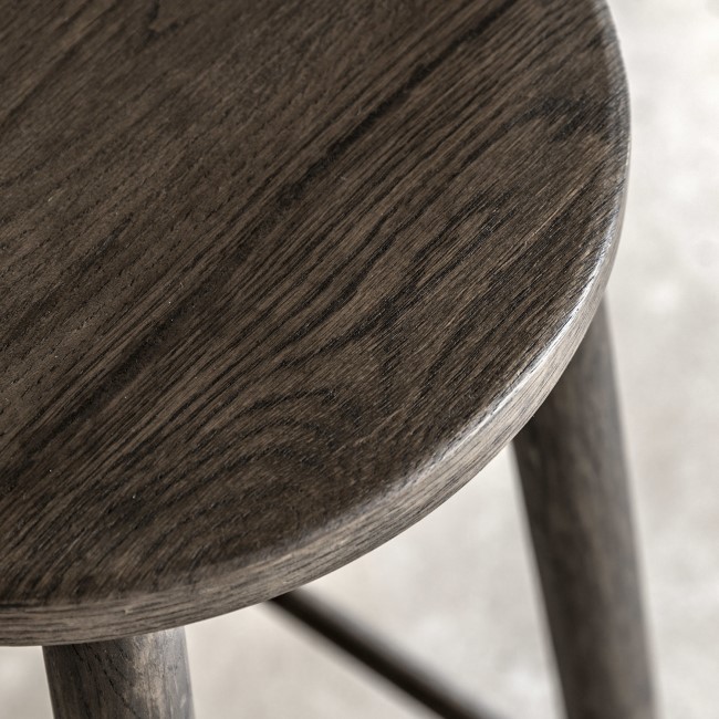 Siya Smoked Oak Kitchen Stool -Caspian House