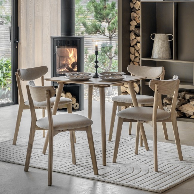 Siya Small Square Natural Dining Table -Caspian House