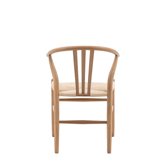 Set of 2 Wishbone back Natural Dining Chairs - Sloan -Capian House