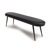 Black Faux Leather Dining Bench - Hannah