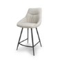 Set of 2 Ivory Kitchen Stools with Backs - Lara