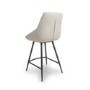 Set of 2 Ivory Kitchen Stools with Backs - Lara