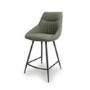 Set of 2 Green Kitchen Stools with Backs - Lara