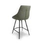 Set of 2 Green Kitchen Stools with Backs - Lara