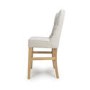 Ivory Linen Kitchen Stool with Buttoned High Back - Alice