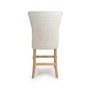 Ivory Linen Kitchen Stool with Buttoned High Back - Alice