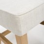 Ivory Linen Kitchen Stool with Buttoned High Back - Alice