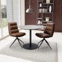 Brown Marble Effect Round Dining Table - Carmen