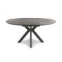 Brown Marble Effect Extendable Round Dining Table - Carmen