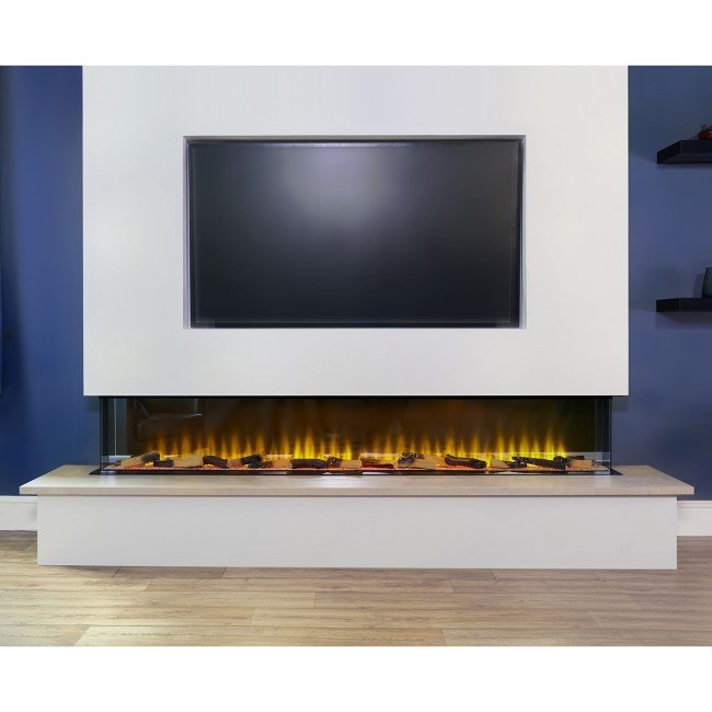 Adam Sahara Panoramic Media Wall Electric Fire, 81 Inch