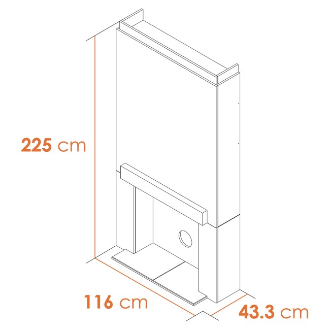 Acantha Pre-Built Stove Media Wall 1 with OKO S1 Bio Ethanol Stove in Charcoal Grey