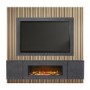 Acantha Orion XO Electric Floating Media Wall Suite in Slate Effect with TV Board & Natural Oak Wall Panels