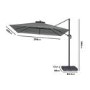 3x3m Grey Square Cantilever Parasol with Base and Cover Included  - Como