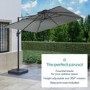 3x3m Grey Square Cantilever Parasol with Base and Cover Included  - Como