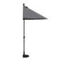 Dark Grey Half Parasol with Weighted Base and Cover Included - 2.6m x 1.3m - Fortrose