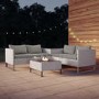 4 Seater Grey Rattan Garden Corner Sofa Set with Storage and Fire Pit Table  - Como