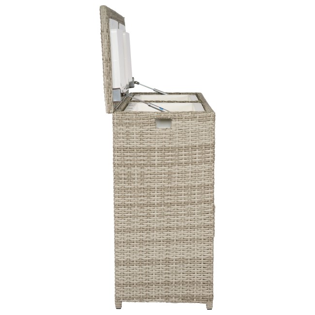 Grey 62 Litre Rattan Double Cooler Box - Aspen