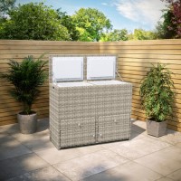 Grey 62 Litre Rattan Double Cooler Box - Aspen