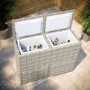 Grey 62 Litre Rattan Double Cooler Box - Aspen