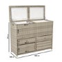 Grey 62 Litre Rattan Double Cooler Box - Aspen