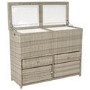 Grey 62 Litre Rattan Double Cooler Box - Aspen