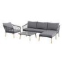 4 Seater Grey Garden Corner Sofa Set with Armchair and Table - Como