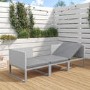 2 Seater Grey Garden Rattan Modular Bistro Set & Lounger - Fortrose