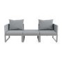 2 Seater Grey Garden Rattan Modular Bistro Set & Lounger - Fortrose