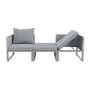 2 Seater Grey Garden Rattan Modular Bistro Set & Lounger - Fortrose