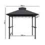 1.5 x 2.4m  Dark Grey Metal Gazebo - Fortrose