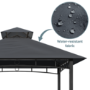 1.5 x 2.4m  Dark Grey Metal Gazebo - Fortrose