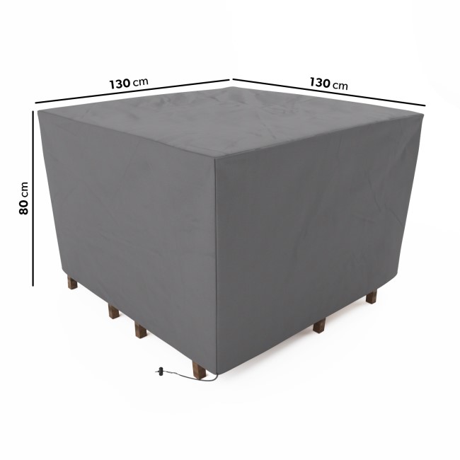 Small Square Water Resistant Garden Furniture Cover with Drawstring -130x130x80cm