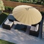 Black Aluminium and Round Beige Parasol with Weighted Base and Cover - Fortrose