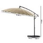 Black Aluminium and Round Beige Parasol with Weighted Base and Cover - Fortrose