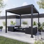 Heavy Duty Black Aluminium Pergola with Louvered Shutter Roof 3 x 3m - Como