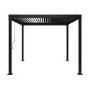 Heavy Duty Black Aluminium Pergola with Louvered Shutter Roof 3 x 3m - Como