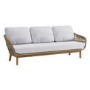 5 Seater Rope and Acacia Garden Sofa Set with Terrazzo Coffee Tables - Aspen