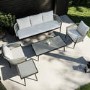 ONLY OPENED - 5 Seater Cream Rope and Black Metal Garden Sofa Set with Coffee Tables - Aspen