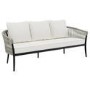 ONLY OPENED - 5 Seater Cream Rope and Black Metal Garden Sofa Set with Coffee Tables - Aspen