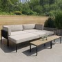 4 Seater Modular Sun Lounger Set with Dual Coffee Tables