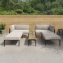 4 Seater Modular Sun Lounger Set with Dual Coffee Tables