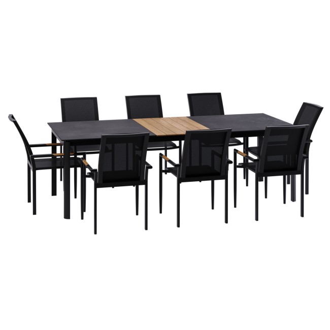 8 Seater Aluminium Extendable Dining Table with Matching Chairs - Aspen