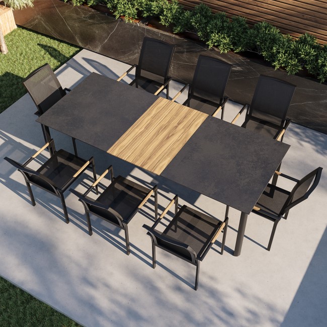 8 Seater Aluminium Extendable Dining Table with Matching Chairs - Aspen