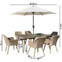 6 Seater Rattan Outdoor Dining Set with Parasol Included - Fortrose